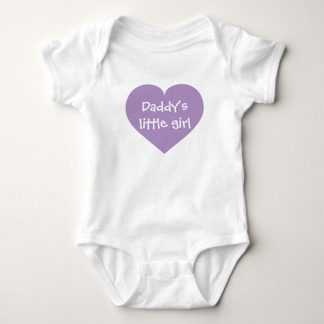 Daddy's Little Girl lavender heart Baby Bodysuit (Front)