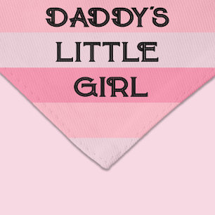 Daddy's Little Girl Pink Stripe Cat Pet Bandana Collar