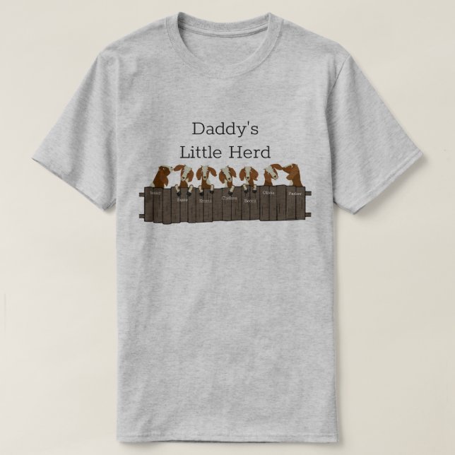 Daddys Little Goat  Herd 7 Goats T-Shirt (Design Front)