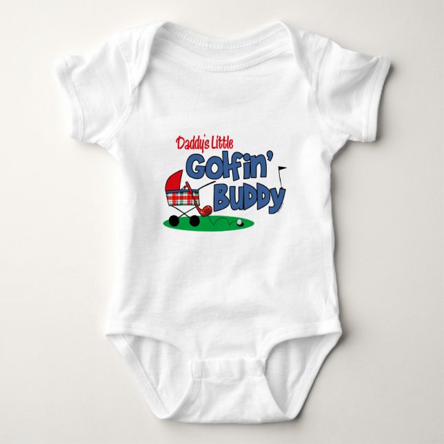 Daddy's Little Golfin' Buddy Baby Bodysuit (Front)