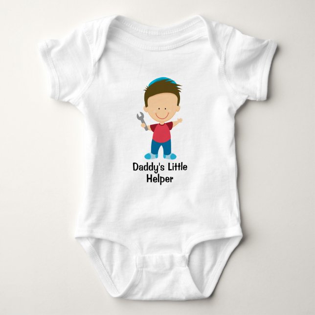 Daddy's Little Helper Boy Baby Bodysuit (Front)