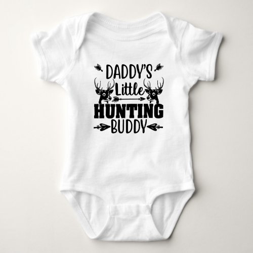 Daddys Little Hunting Buddy with Deer Baby Bodysuit
