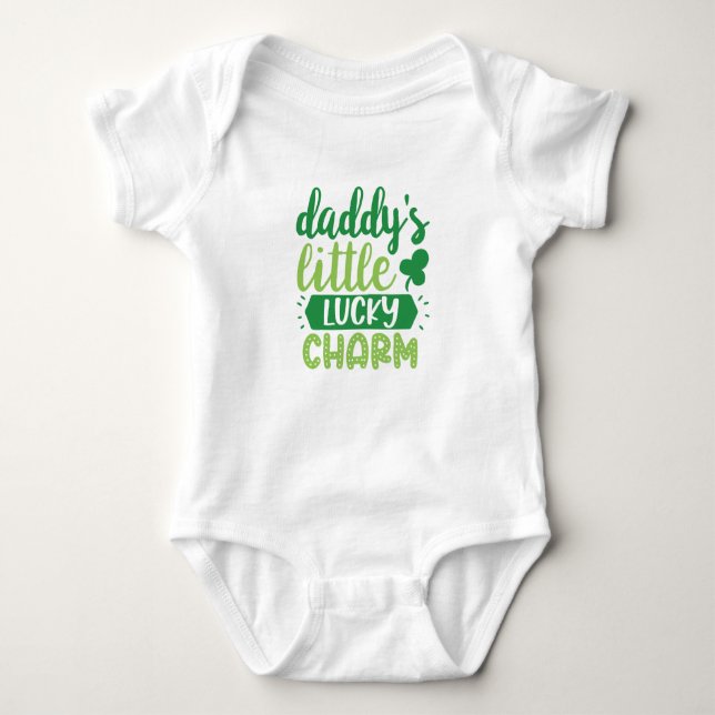 Daddy's Little Lucky Charm Baby Bodysuit  (Front)
