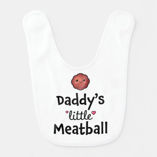 Daddy's little meatball baby bib (Front)