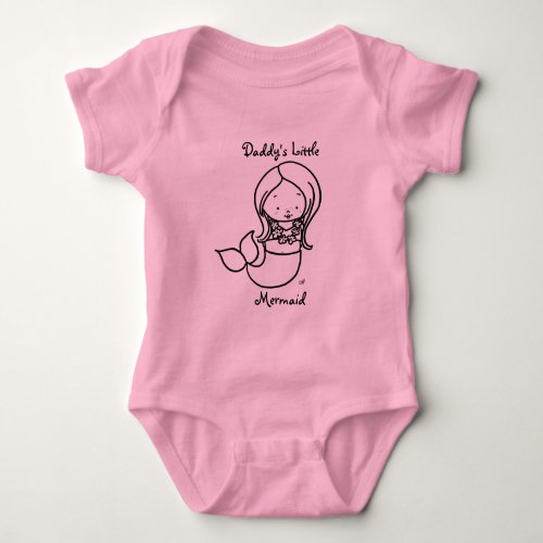 Daddys Little Mermaid Baby Bodysuit