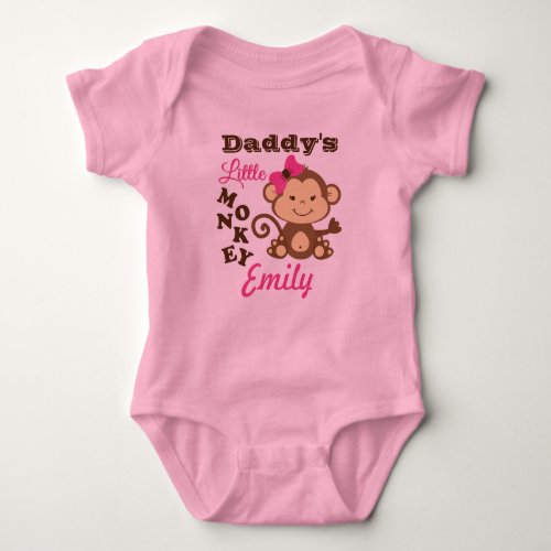 Daddys Little Monkey Pink Bodysuit with Tutu