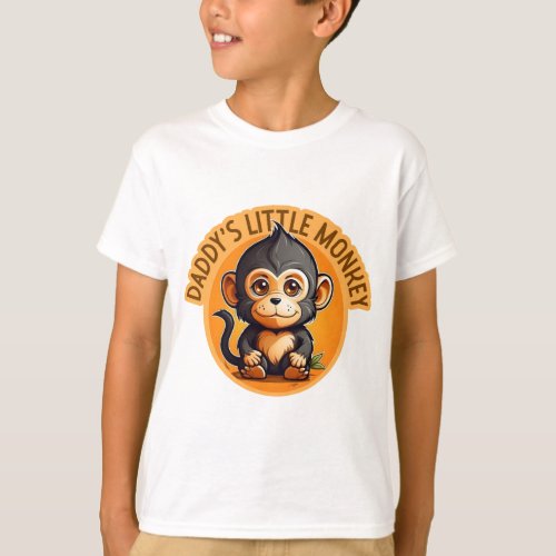 Daddys Little Monkey Toddler Cute Family T_Shirt