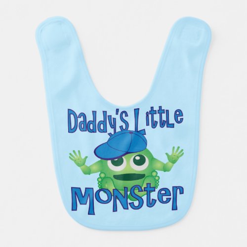 Daddys Little Monster Boy Baby Bib
