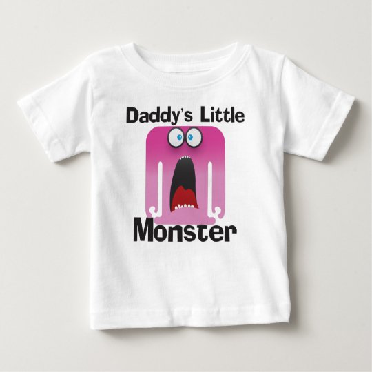 Daddy's Little Monster Pink Baby T-Shirt