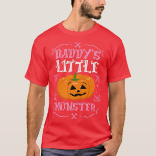 Daddy's Little Monster Pumpkin Jack O Lantern Daug T-Shirt