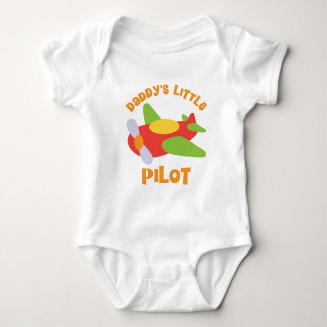 Daddy's Little Pilot Airplane Baby Bodysuit (Front)
