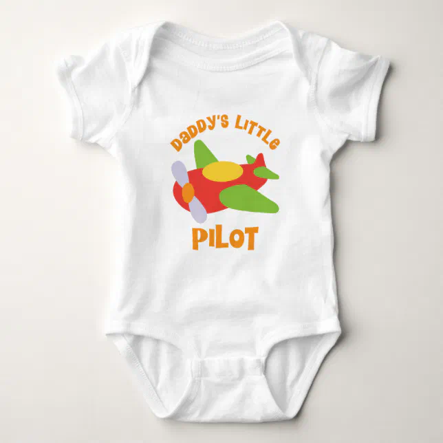Daddy's Little Pilot Airplane Baby Bodysuit Zazzle