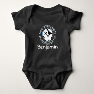Daddys Little Pirate Skull Personalized T-shirt Baby Bodysuit