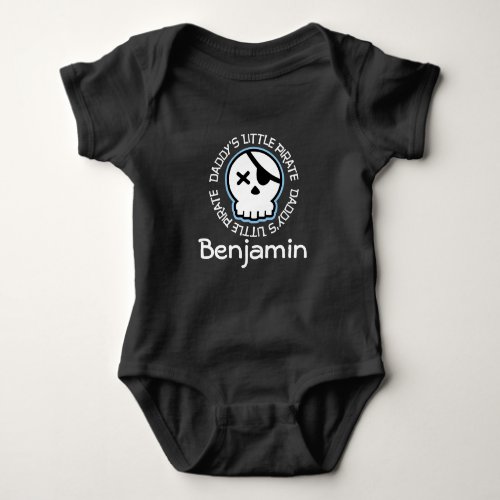 Daddys Little Pirate Skull Personalized T_shirt Baby Bodysuit