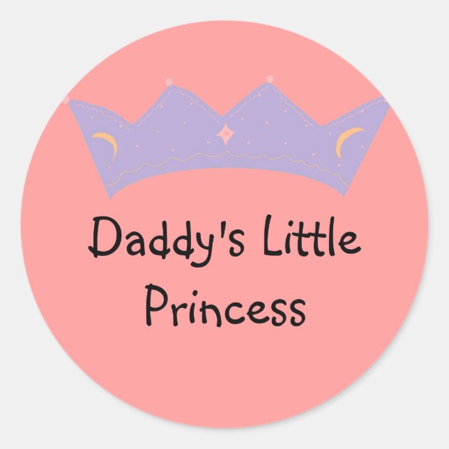 Daddy's Little Princess Classic Round Sticker (Front)