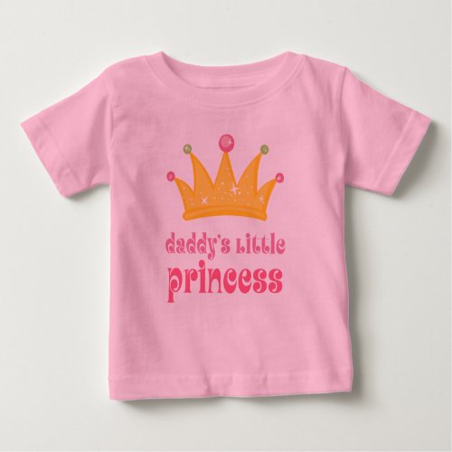 Daddys Little Princess Crown Baby T_Shirt