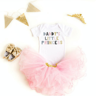 Daddy's Little Princess Custom Cute Girl Colorful Baby Bodysuit