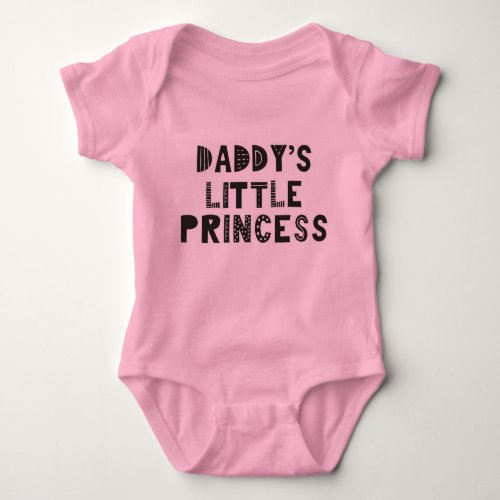 Daddys Little Princess Custom Cute Girl Pink Baby Bodysuit