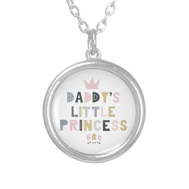 Daddy's Little Princess Silver Plated Necklace (Front)