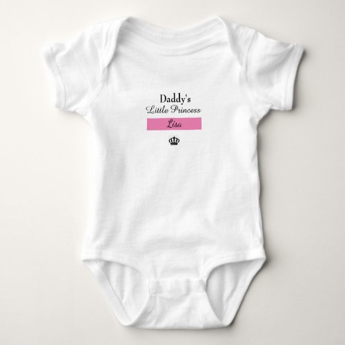 Daddys little Princess T_Shirt Baby Bodysuit