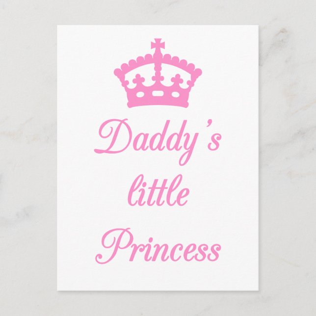 Daddy's little princess, text design with crown postcard (Front)