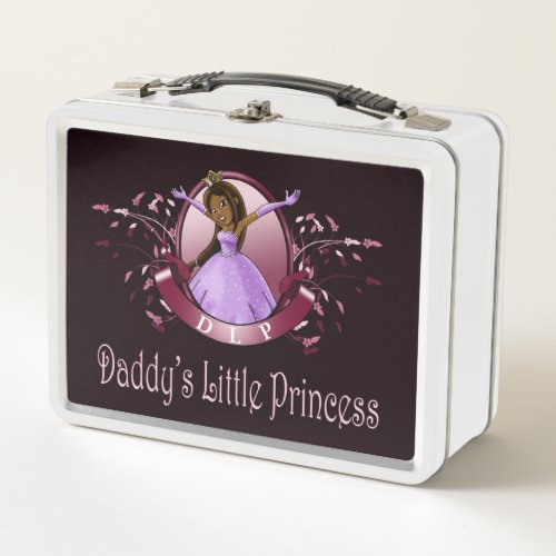 Daddys Little Princess White Metal Lunchbox