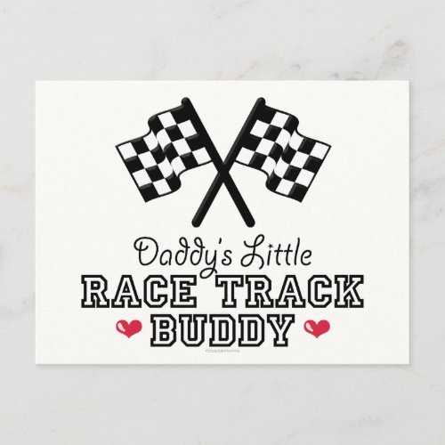 Daddys Little Race Track Buddy Postcard