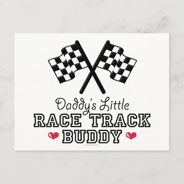 Daddy's Little Race Track Buddy Postcard (Front)