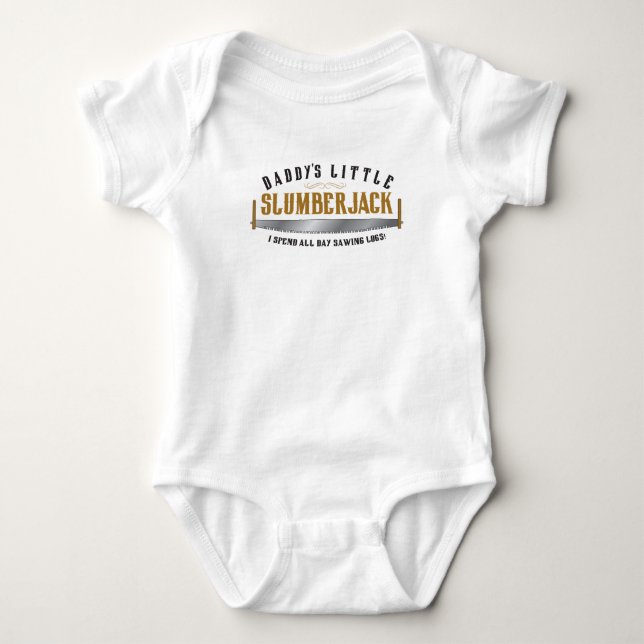 Daddy's Little Slumberjack one-piece baby outfit Baby Bodysuit (Front)