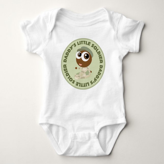 Daddy's Little Soldier Ethnic Baby Tee (Front)