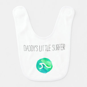 Daddy's Little Surfer Baby Bib