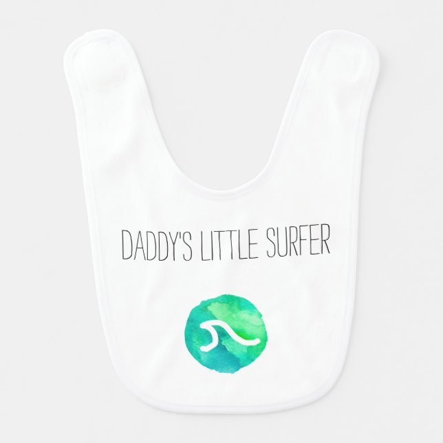 Daddy's Little Surfer Baby Bib (Front)