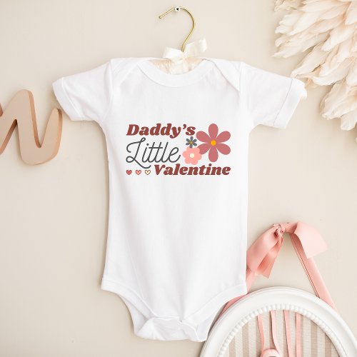 Daddys Little Valentine Anti Valentine Flowers Baby Bodysuit