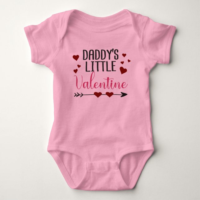 "Daddy's little Valentine" Baby Bodysuit (Front)