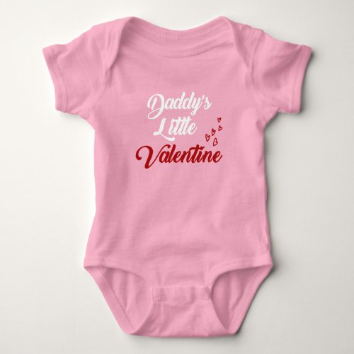 Daddys Little Valentine Babys First Valentines  Baby Bodysuit