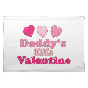 Daddy's Little Valentine design with hearts Cloth Placemat