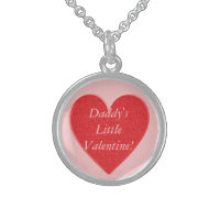 Daddy's Little Valentine Red Glitter Heart