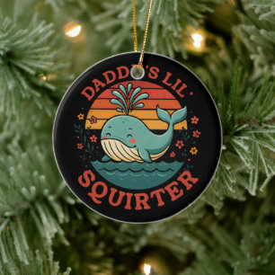 Daddys Little Whale Ceramic Ornament
