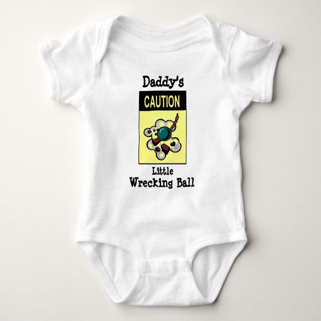 Daddy's Little Wrecking Ball Baby Bodysuit (Front)