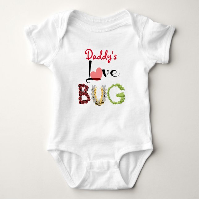 Daddy's Love Bug, Cute & personalized! Baby Bodysuit (Front)