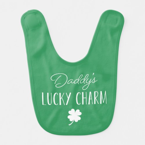 Daddys Lucky Charm  Cute St Patricks Day Baby Bib