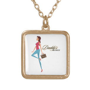 Daddy's Money, Cute & Sassy Teenage Girl, Funny Gold Plated Necklace