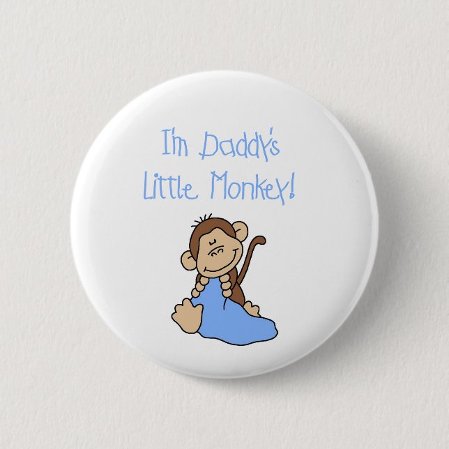 Daddy's Monkey-Blue Tshirts and Gifts Pinback Button (Front)