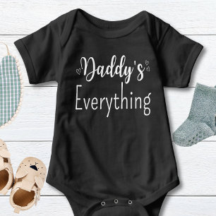 Daddy's Personalized White Text Custom Unisex Baby Bodysuit