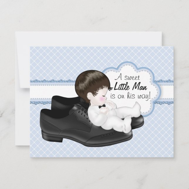 Daddys Shoes Little Man Baby Shower Invitation (Front)