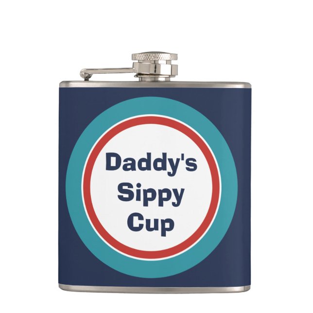 Daddy's Sippy Cup - Hip Flask Retro Colors (Front)