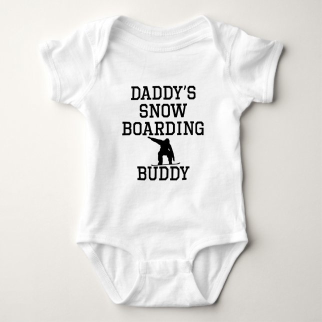 Daddy's Snowboarding Buddy Baby Bodysuit (Front)