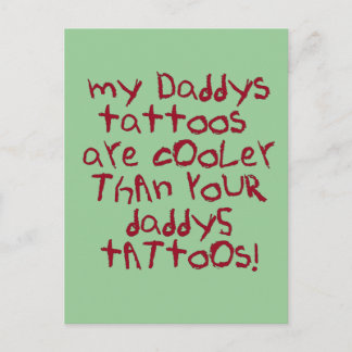 Daddys Tattoos Rock Postcard