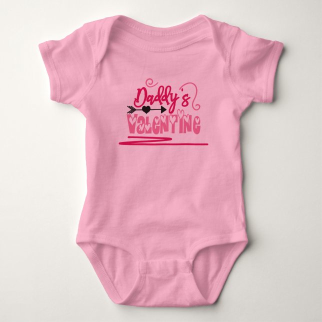 Daddy's Valentine Cute 1st Valentines Day Girl Baby Bodysuit (Front)