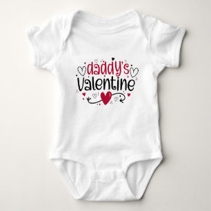 Daddy's Valentine cute hearts Baby Bodysuit